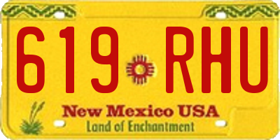 NM license plate 619RHU