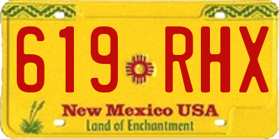 NM license plate 619RHX