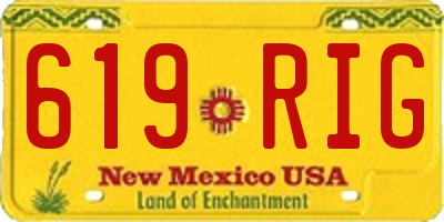 NM license plate 619RIG