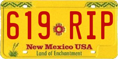 NM license plate 619RIP