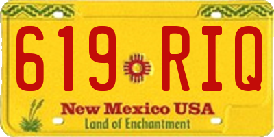 NM license plate 619RIQ