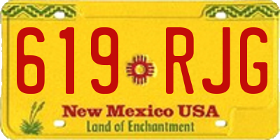 NM license plate 619RJG
