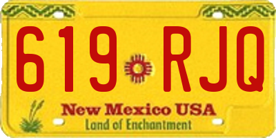 NM license plate 619RJQ
