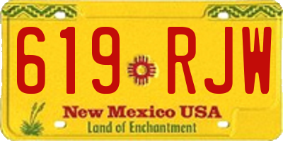 NM license plate 619RJW