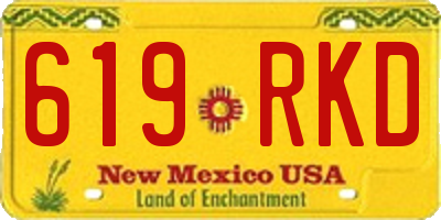 NM license plate 619RKD
