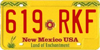 NM license plate 619RKF