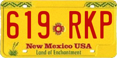 NM license plate 619RKP