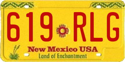 NM license plate 619RLG