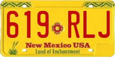 NM license plate 619RLJ