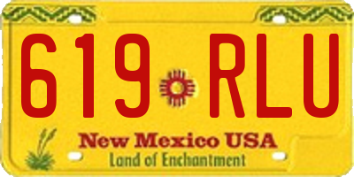 NM license plate 619RLU