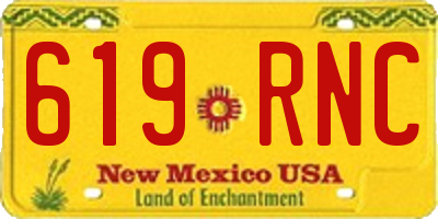 NM license plate 619RNC