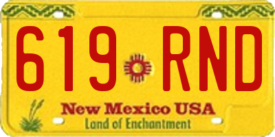 NM license plate 619RND