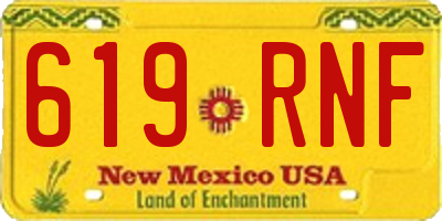 NM license plate 619RNF