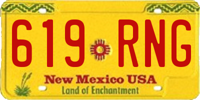 NM license plate 619RNG