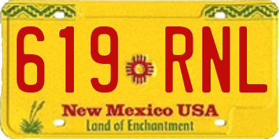 NM license plate 619RNL