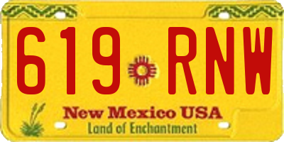NM license plate 619RNW