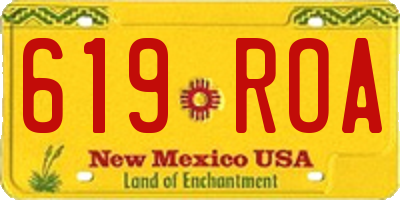 NM license plate 619ROA