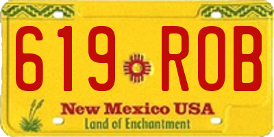 NM license plate 619ROB
