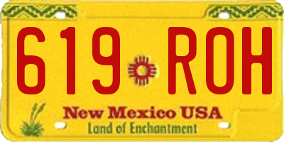 NM license plate 619ROH