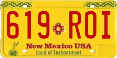NM license plate 619ROI