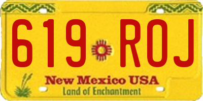 NM license plate 619ROJ