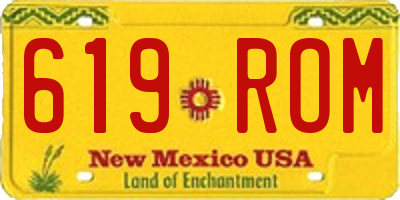 NM license plate 619ROM