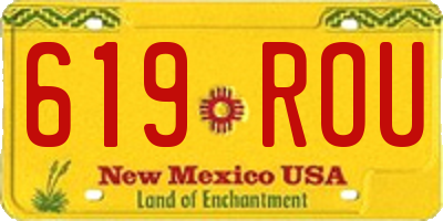 NM license plate 619ROU