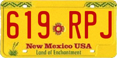 NM license plate 619RPJ