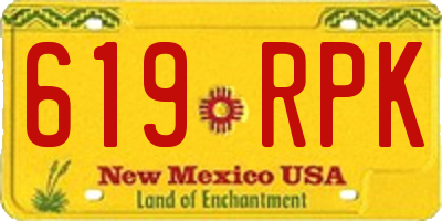 NM license plate 619RPK