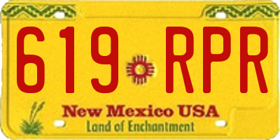 NM license plate 619RPR
