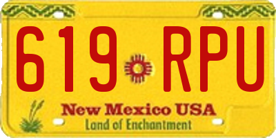 NM license plate 619RPU