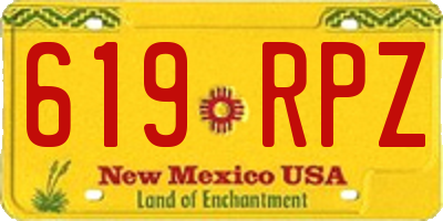 NM license plate 619RPZ