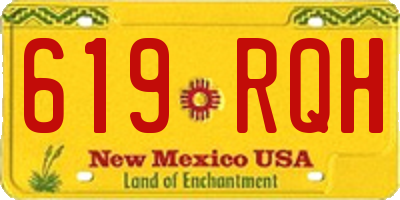 NM license plate 619RQH