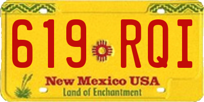 NM license plate 619RQI