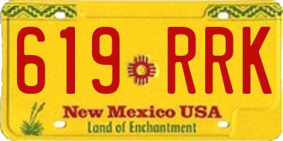 NM license plate 619RRK