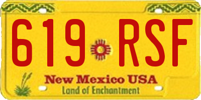 NM license plate 619RSF