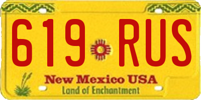 NM license plate 619RUS