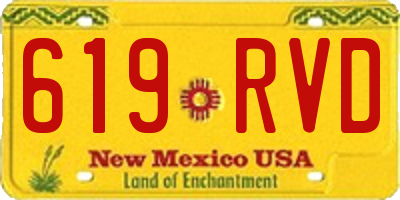 NM license plate 619RVD
