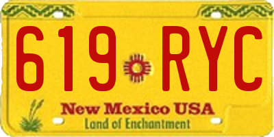 NM license plate 619RYC
