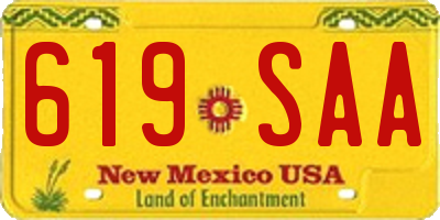 NM license plate 619SAA