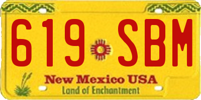 NM license plate 619SBM
