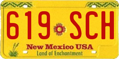 NM license plate 619SCH