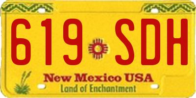 NM license plate 619SDH