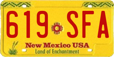 NM license plate 619SFA