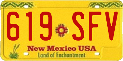 NM license plate 619SFV