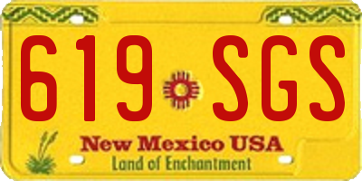 NM license plate 619SGS