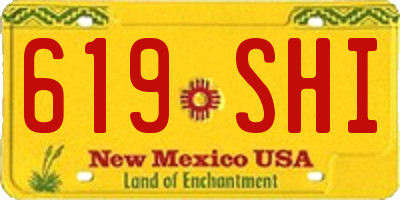 NM license plate 619SHI