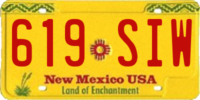 NM license plate 619SIW