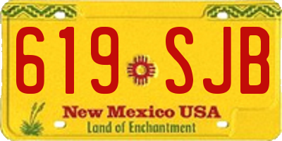 NM license plate 619SJB