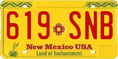 NM license plate 619SNB